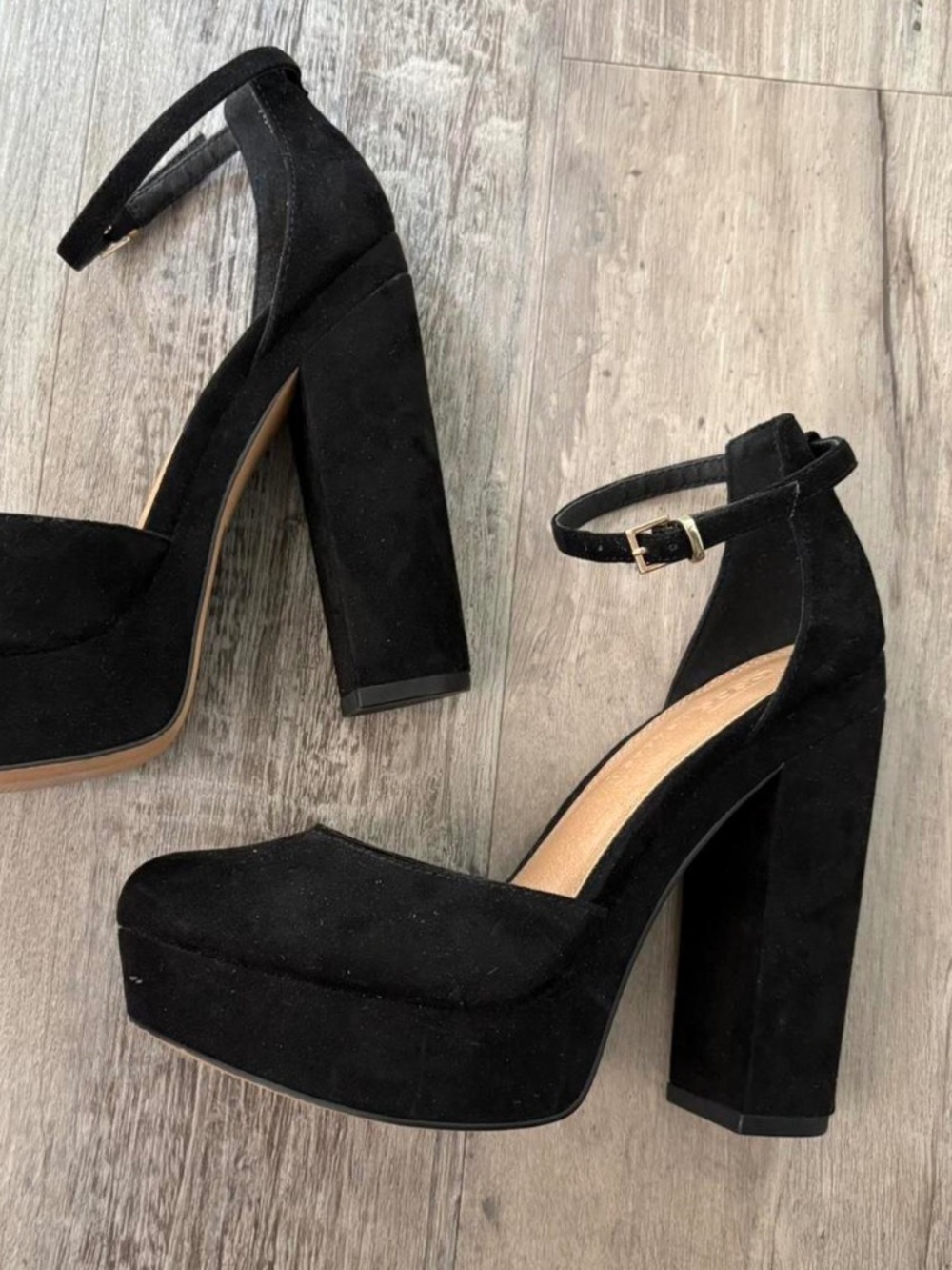 asos mary Jane black platform heels with ankle strap